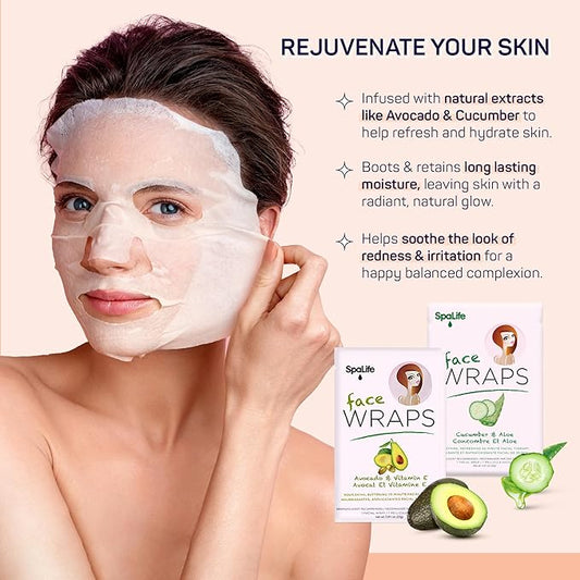 SpaLife Pink 10 Piece Spa Gift Set - Korean Skin Care Set with Travel Size Face, Hand, Foot & Nail Products - Skincare Bundle for Women