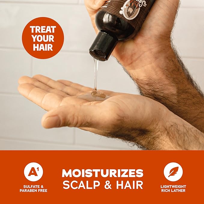 Dr. Squatch Natural Hair Bundle for Men - Healthy, Full Looking Hair - Summer Citrus Shampoo (8 fl oz), Summer Citrus Conditioner (11.5 fl oz)