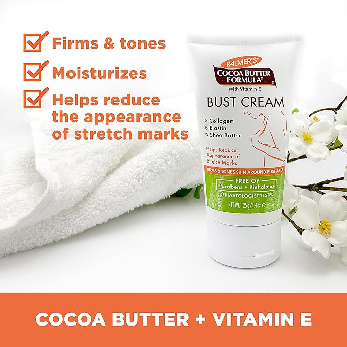 Palmer's Cocoa Butter Formula Bust Cream for Pregnancy Skin Care with Vitamin E, 4.4 oz. (Pack of 3)
