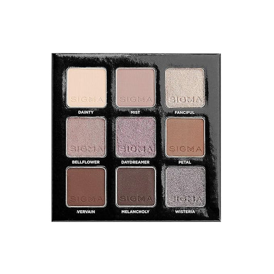 Sigma Beauty On-the-Go Eyeshadow Palette - Hazy - 9 Bold Eyeshadow Shades in Matte, Shimmer and metallic Finishes - Highly Pigmented Vegan Eye Makeup Palette - Clean Beauty Products
