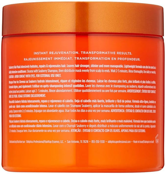 Obliphica Seaberry Hair Mask - Deep Conditioning Hydrating Treatment for Dry and Damaged Hair - Fine, Frizzy, and Color-Treated Hair - 1.05 Pound (Pack of 1)