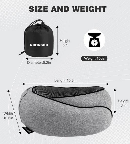 Hidden hat Airplane Travel Neck Pillow, Memory Foam Long-Distance Travel Neck Pillow, Suitable for use on Planes, in Cars and When Sleeping in The Office, Protecting Your Neck.
