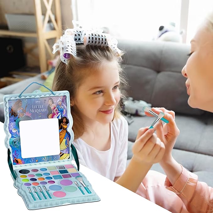 Disney’s The Little Mermaid Eye Lip and Face Beauty Soft Case Makeup Pallete for Girls Ages 3+ Perfect for Parties, Sleepovers & Makeovers