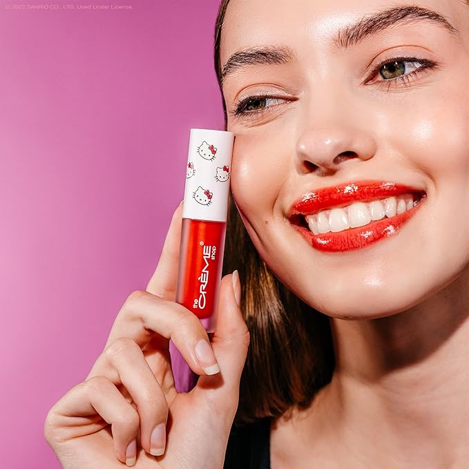 The Crème Shop x Sanrio Hello Kitty Collection: Ultimate Lip Elixir - Kawaii Kiss Lip Oil Set with Nourishing Ingredients - Perfect for Hydration, Shine, and a Hint of Tint (Set of 4)