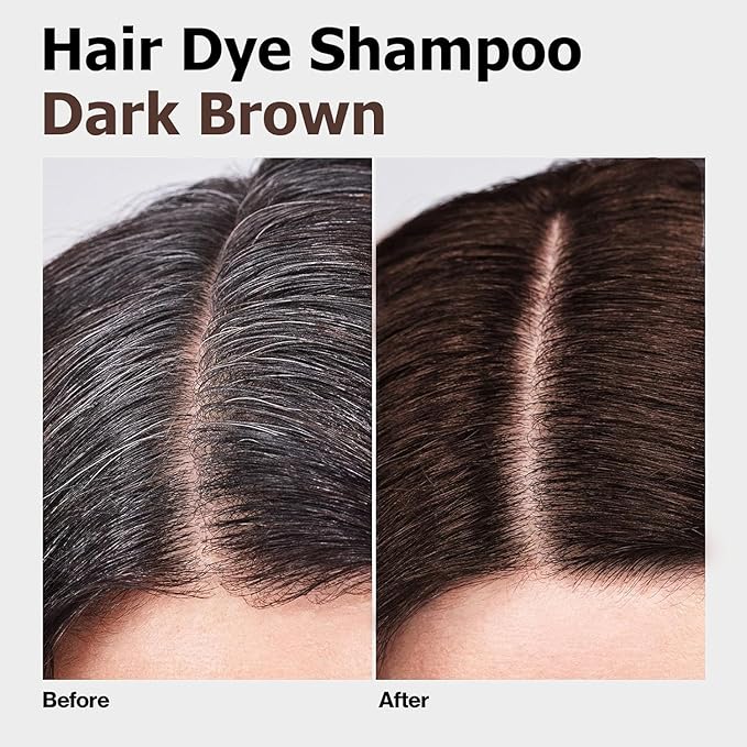 Dark Brown Hair Dye Shampoo 3 in 1 for Gray Hair, Long-lasting & Natual Hair Color Shampoo, Herbal Ingredients Natural Shampoo Hair Dye Effect in Minutes, Gifts for Men Women 500ml