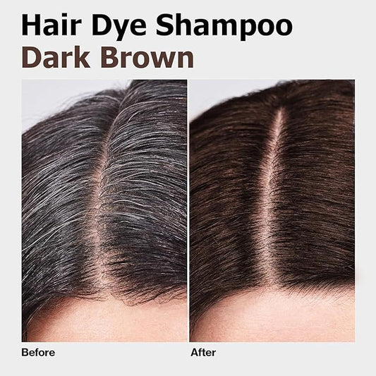 Dark Brown Hair Dye Shampoo 3 in 1 for Gray Hair, Long-lasting & Natual Hair Color Shampoo, Herbal Ingredients Natural Shampoo Hair Dye Effect in Minutes, Gifts for Men Women 500ml