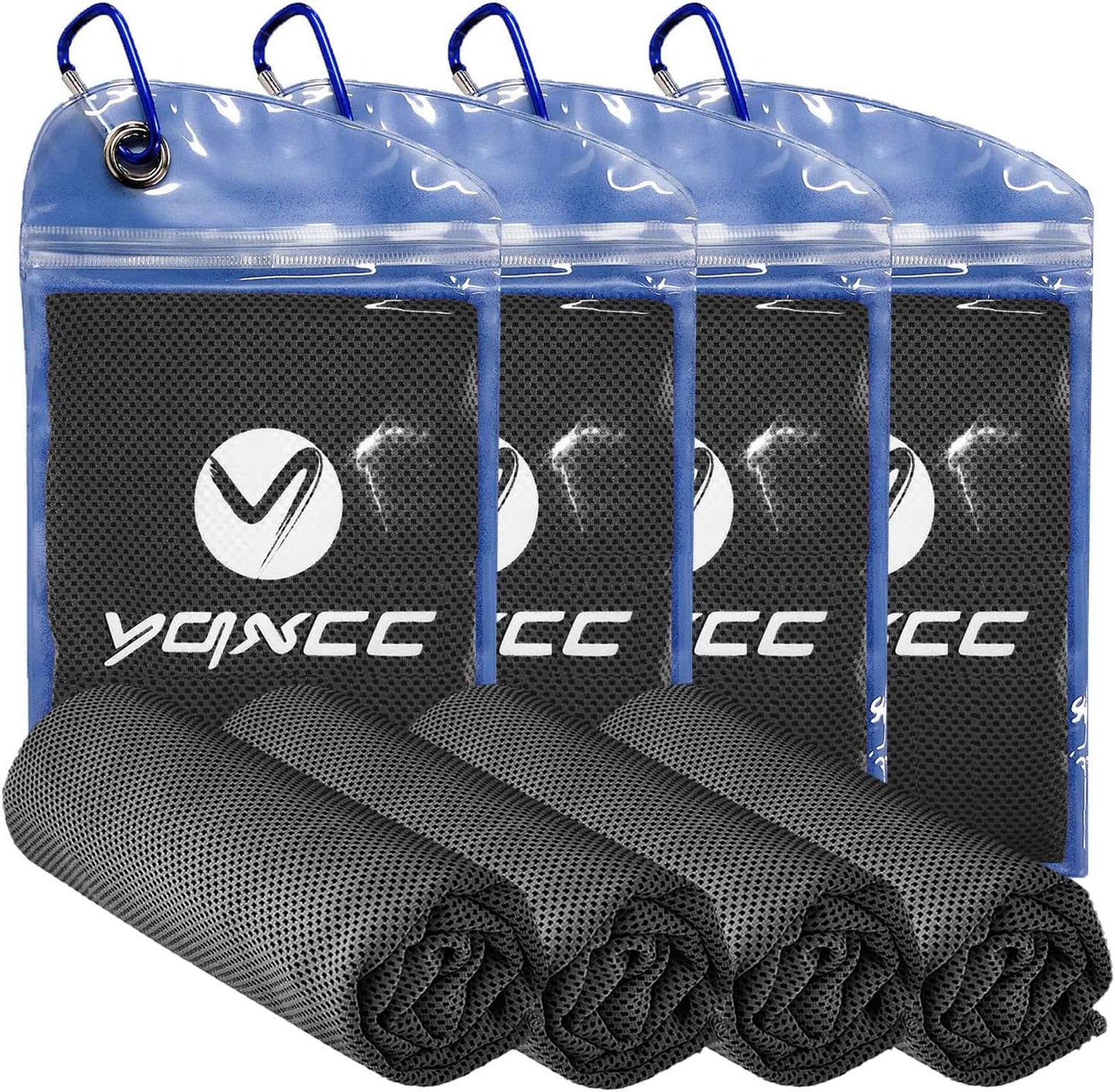 YQXCC Cooling Towels | 4 Pack 40"x12" | Cool for Neck | Microfiber Soft Breathable Chilly | for Sports, Yoga, Golf, Gym, Camping, Running, Workout & More Activities