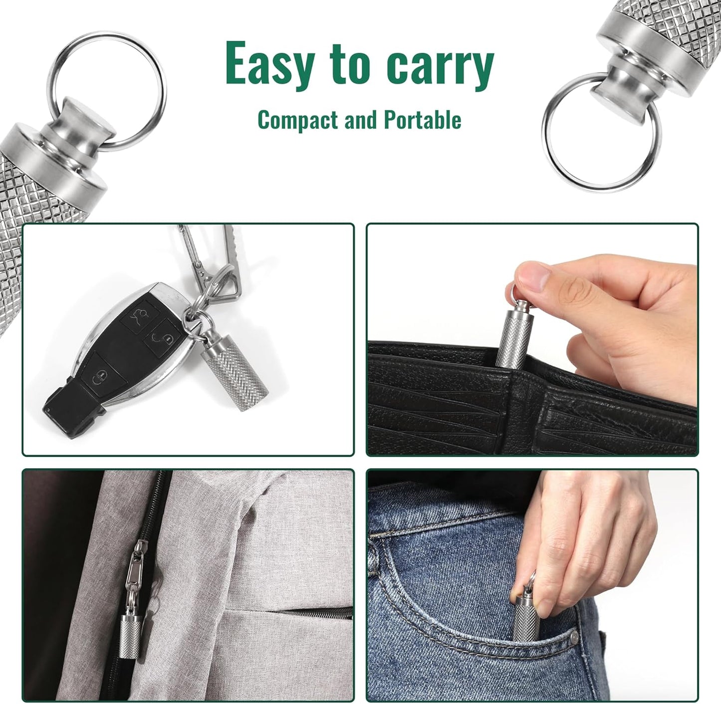 Titanium Keychain Pill Holder Container,Waterproof Portable Pill Box Case for Purse or Pocket, Pill Fob Medicine Organizer for Outdoor Travel Camping（1pc）