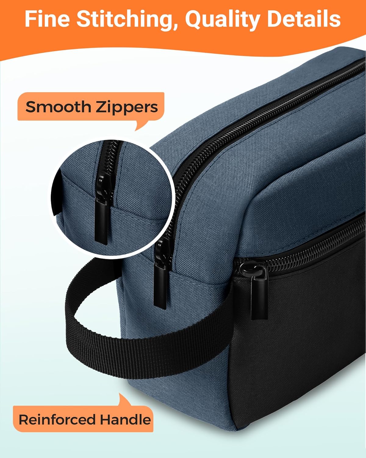 Elviros Travel Toiletry Bag for Men Hanging Toiletries Dopp Kit Small Bathroom Hygiene Tool and Medicine bag for Traveling Essential Shaving Pouch (Blue&Black)