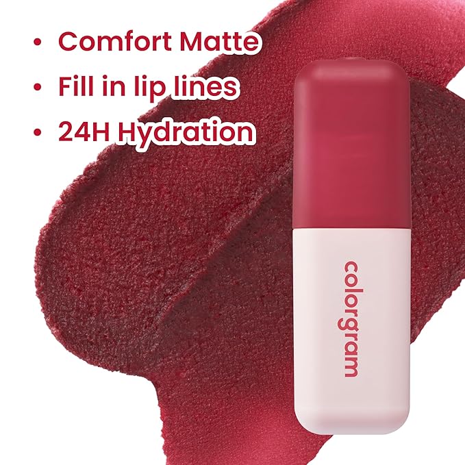 COLORGRAM NUDE BLUR TINT 08 HIP CHOCOLATE | Soft Velvet Matte Lip Stain & Cheek Tint | Lightweight Blurring Tint for a Smooth & Airbrushed Finish | 24H Hydration, Long-Lasting & Non-Sticky Formula
