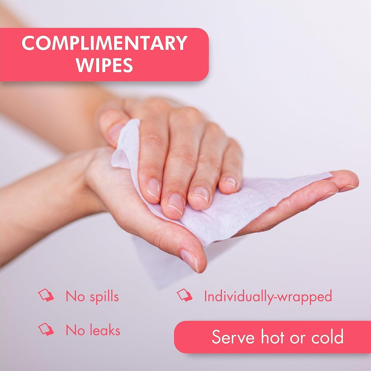 Diamond Wipes Pre-moistened Hand Wipes - “With Our Compliments” Logo 10x8” Extra Thick Lemon-Scented Pack of 500 Individually Wrapped Wet Wipes
