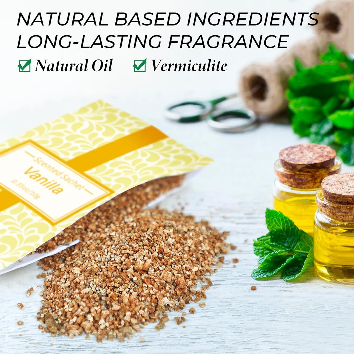 SCENTORINI Sachets for Drawers and Closets, Sachets Bags Long-Lasting, Linen Vanilla Cotton Eucalyptus & Sage, Pack of 16, Home Fragrance Sachet for Closet, Drawer, Wardrobe