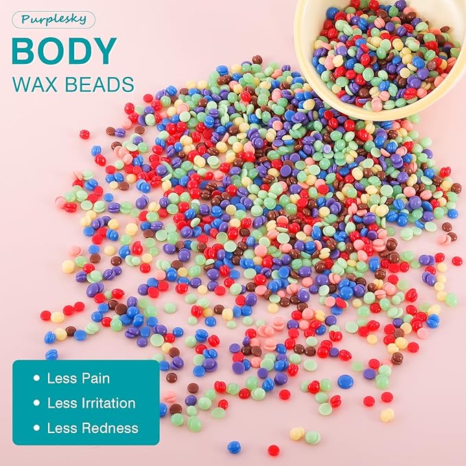 PURPLESKY Hair Removal Wax, 40oz Hard Wax Beads for Bikini, Body, Face, Fast Melt Waxing Beans Bulk (Lavender Scent)