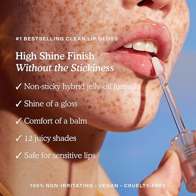 Tower 28 ShineOn Milky Lip Jelly, COCONUT, Non-Sticky, Hydrating Vegan Lip Gloss in Milky Rosy Pink, Apricot and Raspberry Seed Oil, Moisturizing, Clean, Cruelty Free