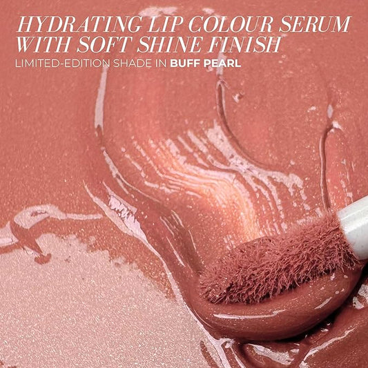FITGLOW Beauty Lip Colour Serum | Hydrating Lip Gloss | Plumping Anti-Aging Lip Treatment | Natural Shine with Pomegranate Sterols & Collagen | Buildable Color for Dry Chapped Lips | Buff Pearl - 10g