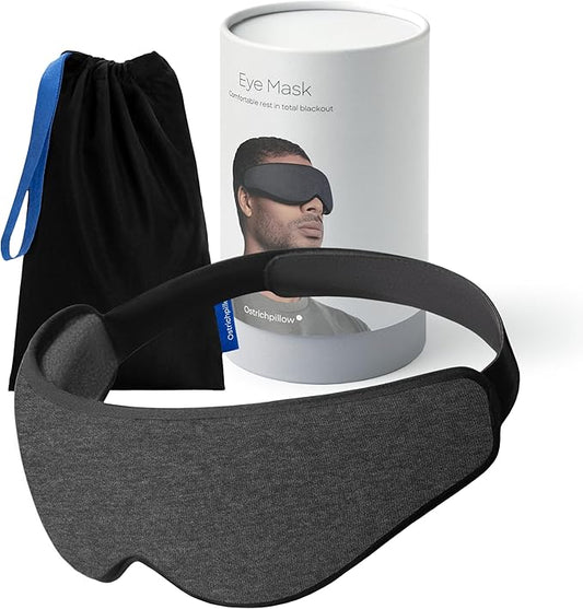 Ostrichpillow Eye Mask, Sleep Mask for Men Women 100% Blackout, No Pressure On Eyes, Soft & Breathable, Adjustable Fit, Travel Bag Included