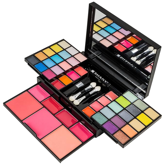 SHANY 'Fix Me Up' Makeup Kit - Compact Travel Makeup Portable Giftable Adult and Teen Makeup Set Eye Shadows, Lip Colors, Blushes, and Applicators