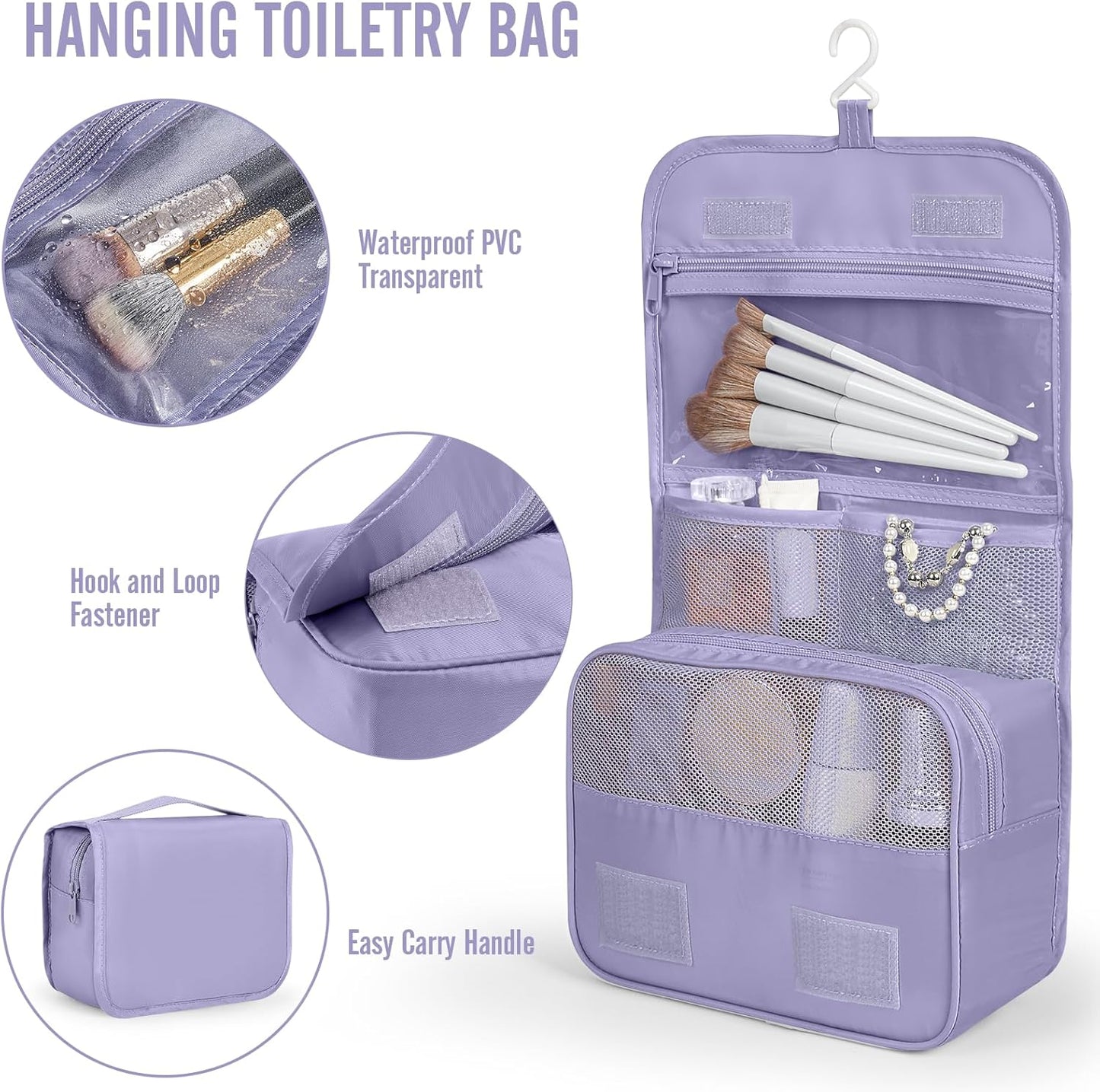 Veken 10 Set Packing Cubes for Travel Essential, Suitcase Organizer Bags in 4 Sizes, Carry-On Luggage Accessories with Large Laundry & Hanging Toiletry Bag, Must-Have for Airplane, Road Trip & Camping