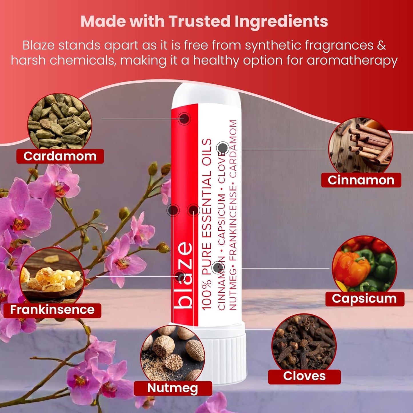 MOXE Blaze Nasal Stick | Calming Comfort + Mental Balance | Thieves Oil Inhaler Provides Soothing Spicy Sensation | Aromatherapy Inhaler with 100% Pure Essential Oils, Frankincense (1 Pack)