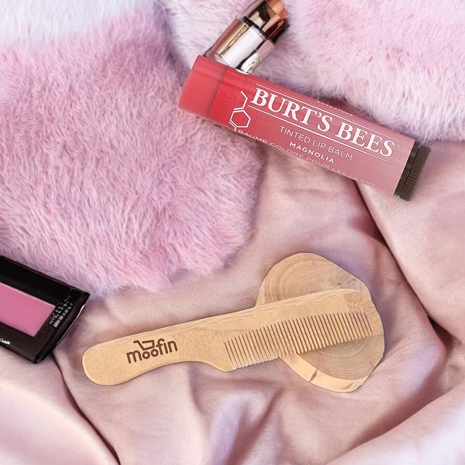 Tinted Magnolia Lip Balm, 0.15 Oz - Moisturizing Lip Care With Moofin Wooden Comb, Magnolia Lip Balm With A Hint Of Color (Pack Of 1)