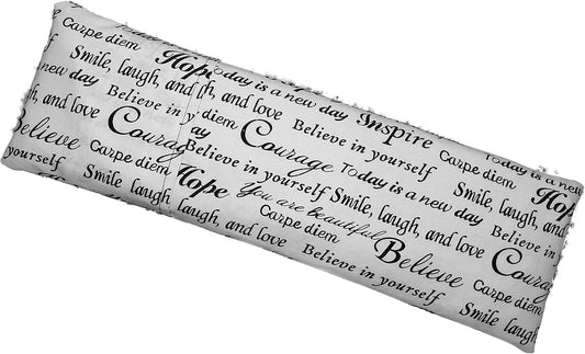 Microwavable Corn Filled Heating Pad and Cold Pack/Washable 100% Cotton Cover (Positive Thoughts, 5.25in W x 17.25in L)