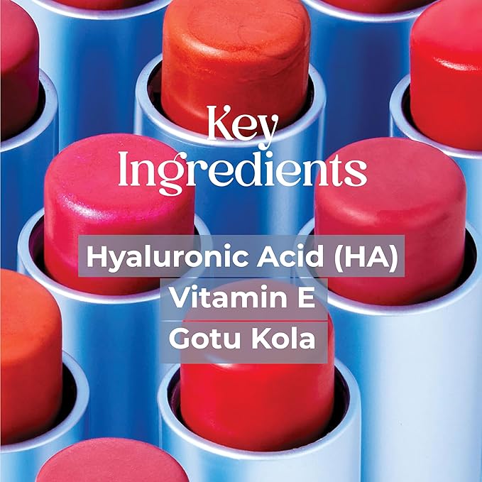 Tinted Lip Balm. Moisturizing Sheer, Buildable Lip Color with Hyaluronic Acid, Vitamin E and Rich Oil, Perfect Revitalizer for Chapped Lips. Beauty Plumper Moisturizer 0.21oz - Rosy Bloom