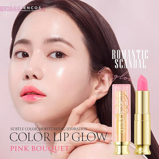 Tinted Lip Balm Hydrating 0.11 oz, Glow Pink Shade, Glossy High Pigmentation, Sheer and Smooth, Mositurizing, Natural Color (Pink Bouquet)