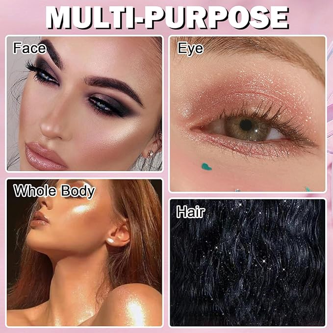 White Highlighter Makeup Palette Face Highlighter Powder Iluminadores De Maquillaje Narutal Shimmer Glitter Highlighter Blush Powder Makeup Palette-05 Mermaid Color