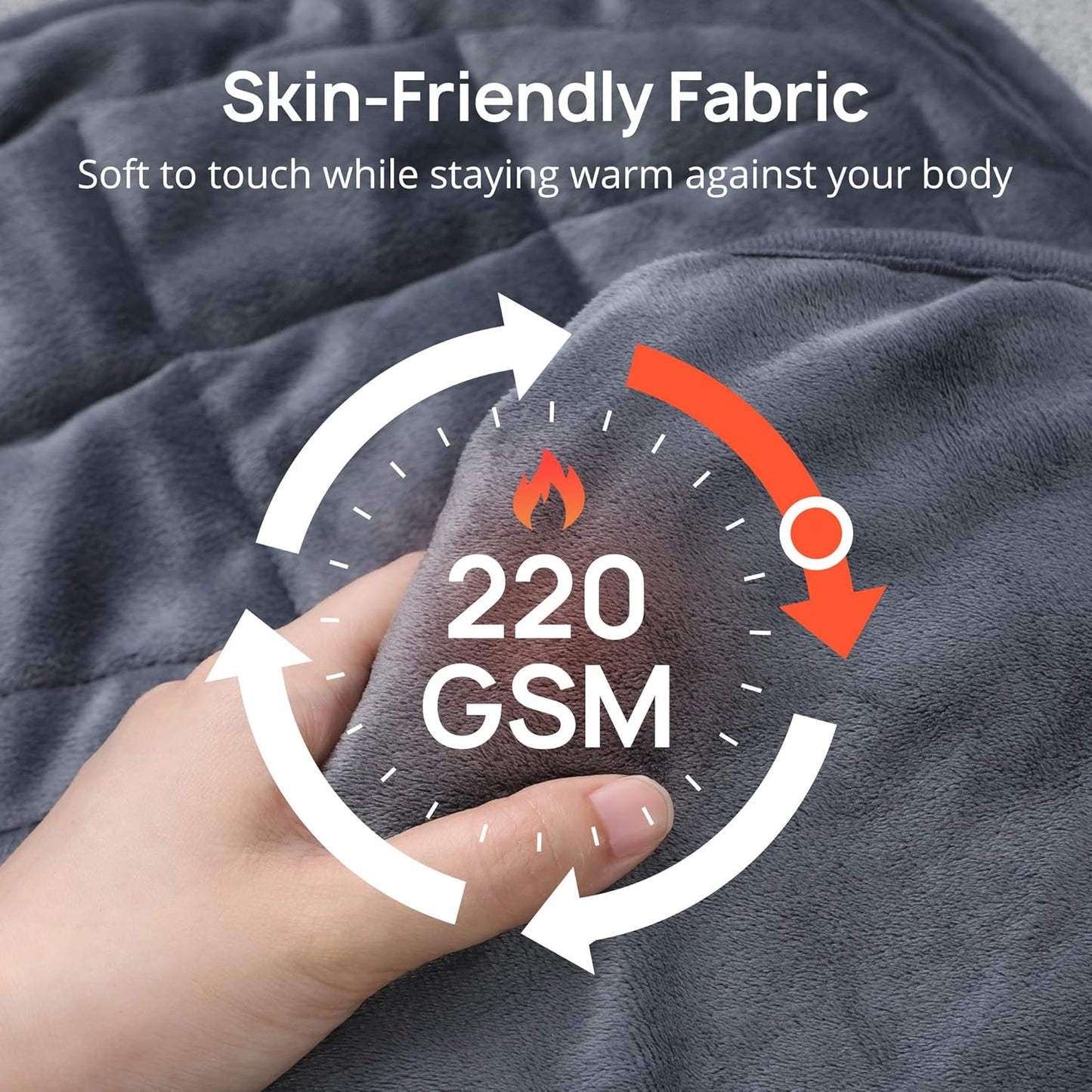 Heating Pad, Weighted Heating Pads for Cramps, 14'' x 20'' Electric Heating Wrap for Neck and Shoulders, 4 Heat Settings, Fast-Heating Technology, Auto Shut-Off (Gray)