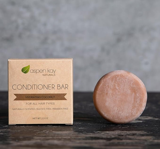 Coconut & Argan Oil Conditioner Bar, Deep Moisturizing for Dry Damaged Hair. Hydrating & Nourishing Solid Conditioner for Curly, Coily & Color Treated Hair, Vegan & Sulfate free, USA Made. 2.3 oz.