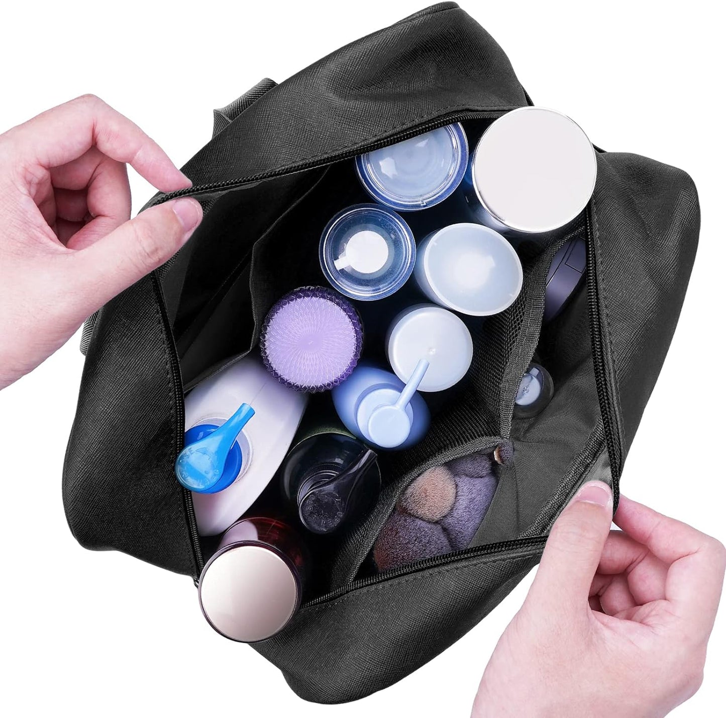 Full Size Toiletry Bag Women Large Cosmetic Bag Travel Makeup Bag Organizer Medicine Bag for Toiletries Essentials Accessories (Large, Black)