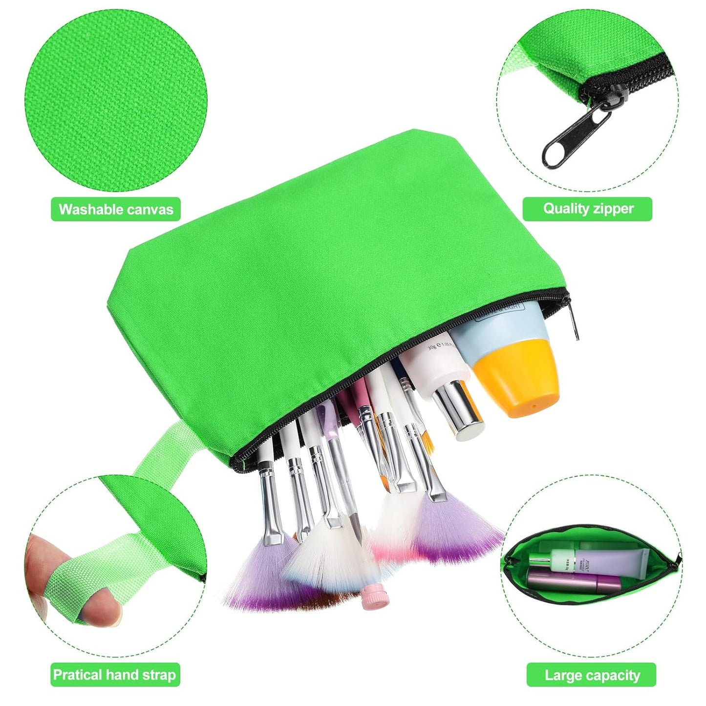 Saintrygo 30 Pcs Makeup Bag Travel Canvas Cosmetic Bag Bulk Multipurpose Small Makeup Pouch for Purse Portable Blank Zipper Toiletry Organizer DIY for Women Assorted Color(Classic,8.7 x 5 x 1.8 Inch)