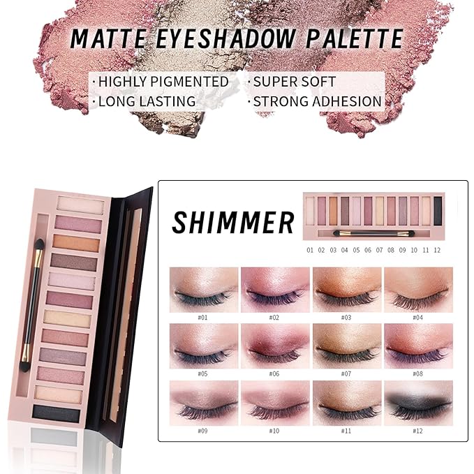 Makeup Kit Set for Women, Makeup Present for Women Teen Girl, Eyeshadow CC Cream Foundation Face Primer, Makeup Brush Sponge, Lipstick, Eyebrow Soap Pencil Mascara Eyeliner Cosmetic bag