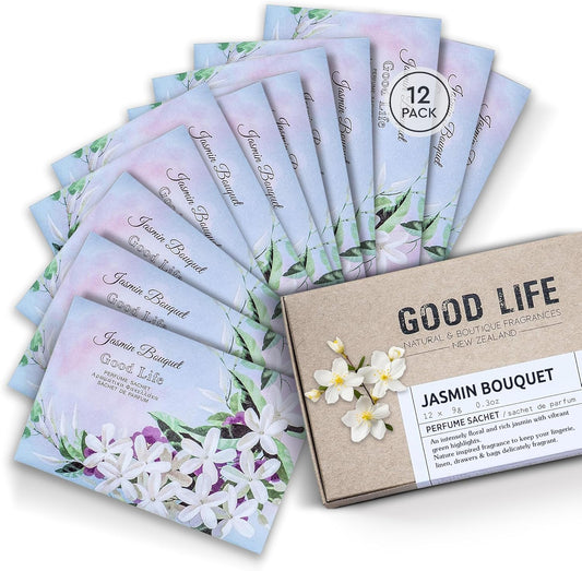 Good Life Jasmin Bouquet Scented Sachets | Designed in New Zealand | 12 Sachets