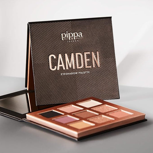 Pippa Of London Camden Make Up Palette 353 with 9 Luxury Matte, Shimmer and Glitter Eyeshadows in Rose Gold case with Mirror