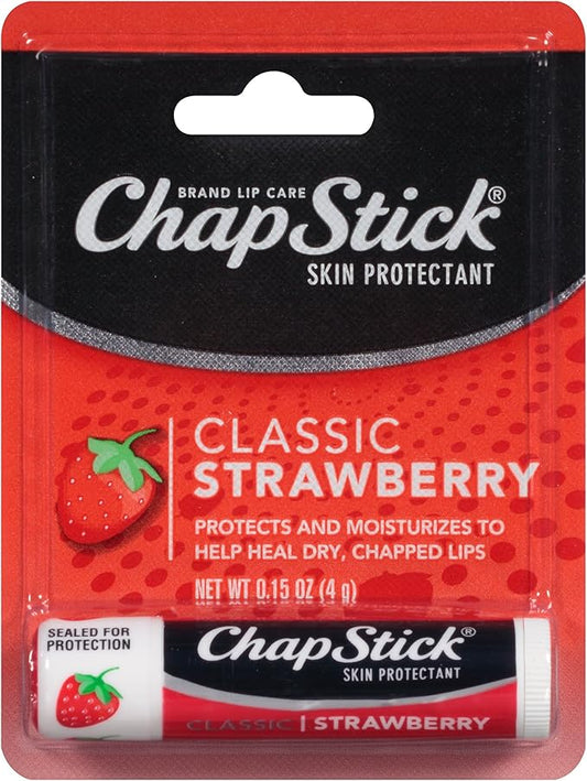 ChapStick Classic Skin Protectant (Strawberry, 0.15 Ounce Stick ,24 Count (Pack of 1)