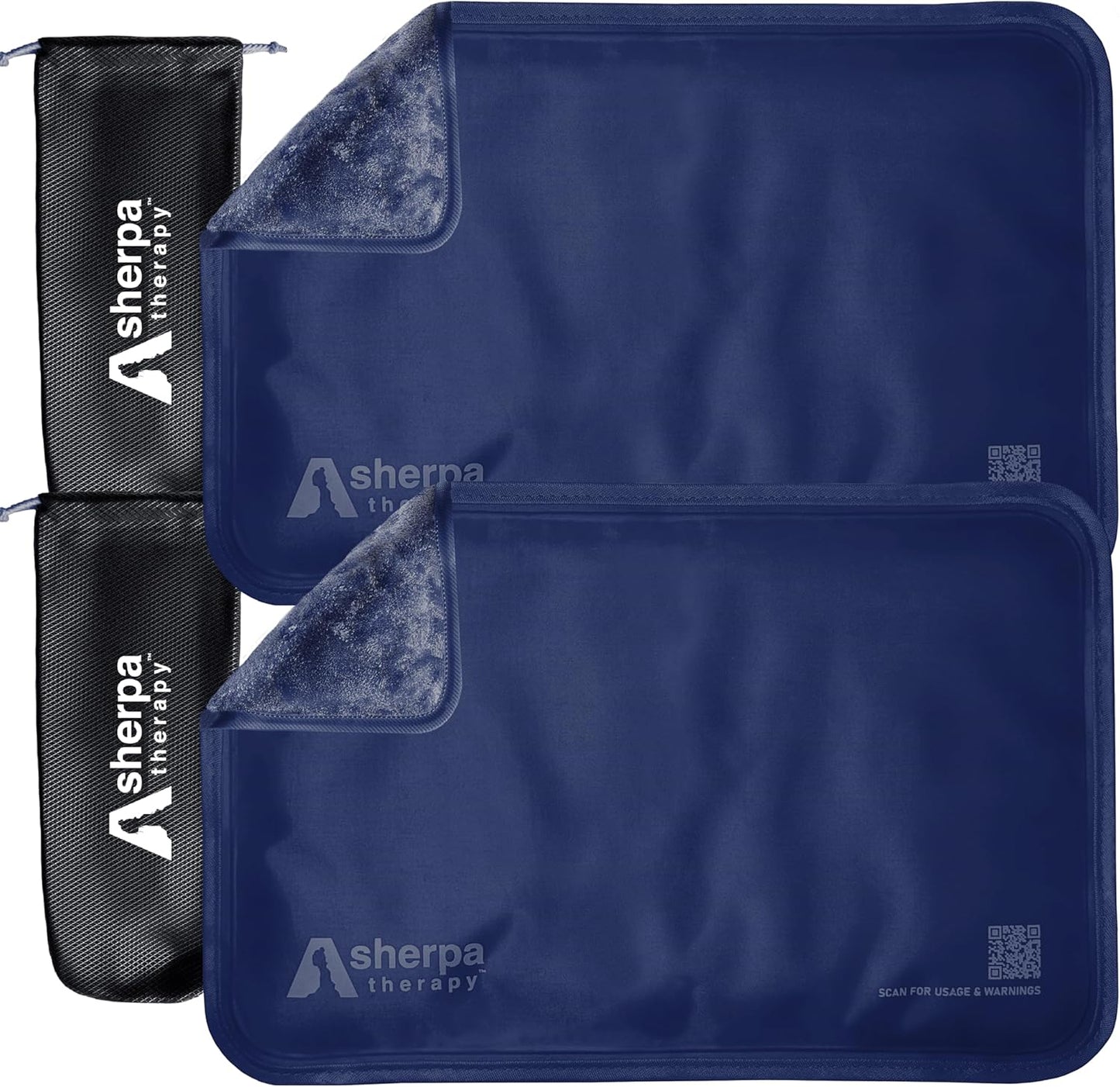 Medium Flexible Gel Ice Packs Reusable - Hot and Cold Soft Ice Packs for Injuries Reusable for Ankle, Arm, Foot, Leg, Back Pain Relief - 8" x 12" - 2PK - Blue