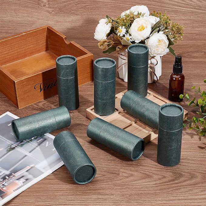 NICENEEDED 10 Pcs Empty Kraft Paper Jar, 30ml Cardboard Boxes, Essential Oil Bottle Packaging Box Round Paper Cardboard Case Gift Tube Container for Pencils Tea Caddy Coffee Cosmetic Crafts