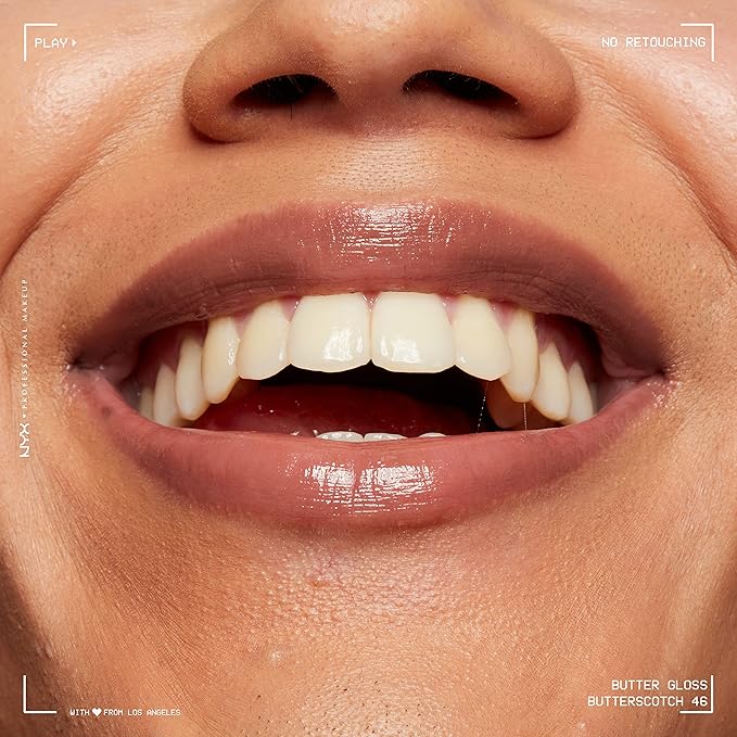 NYX PROFESSIONAL MAKEUP Butter Gloss Brown Sugar, Non-Sticky Lip Gloss - Butterscotch (Neutral Light Brown)