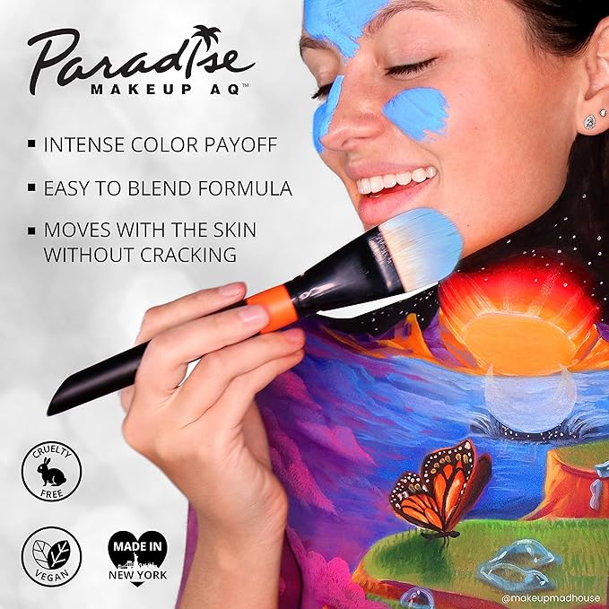 Mehron Makeup Paradise Makeup AQ 8 Color Basic Palette | Magnetic Refillable Body Paint & Face Paint Palette | Professional Water Activated Makeup for Costumes, SFX, Halloween, & Cosplay