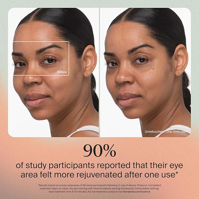 Therabody TheraFace Depuffing Wand – Cold and Heat Skincare Treatment to Depuff and Glow; Beauty Wand, Face Roller and Eye Massager for Eye Puffiness, Dark Circles and Skin Radiance (White)