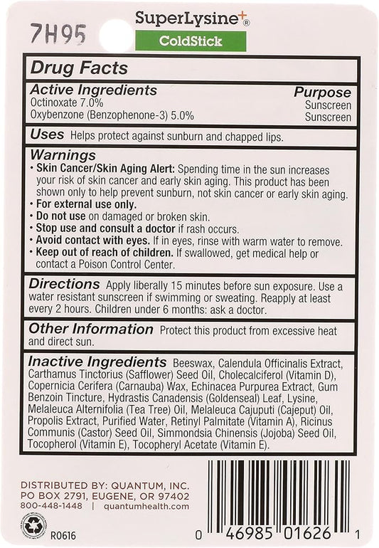 Quantum Super Lysine + ColdStick Lip Protectant & Treatment - 0.18 oz