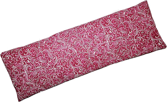 Microwavable Corn Filled Heating Pad and Cold Pack/Washable 100% Cotton Cover (Breezy - Raspberry, 5.25in W x 17.25in L)