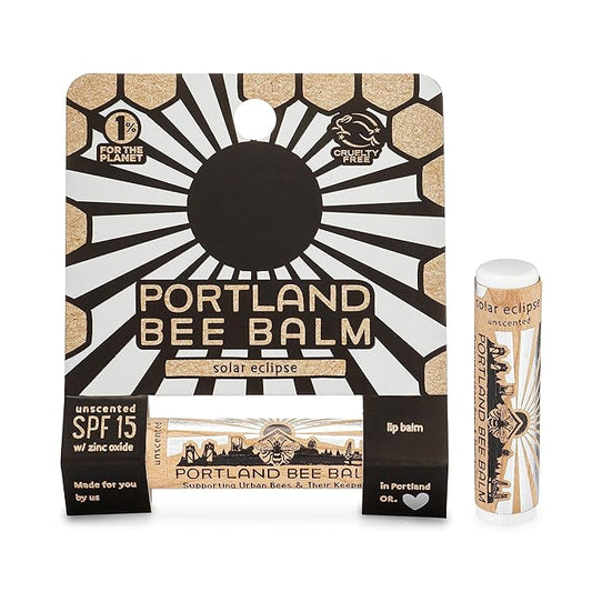 Portland Bee Balm Solar Eclipse All Natural Handmade Beeswax Based SPF 15 Lip Balm, 1 Count