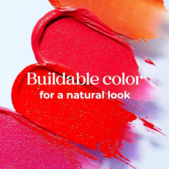 Tinted Lip Balm. Moisturizing Sheer, Buildable Lip Color with Hyaluronic Acid, Vitamin E and Rich Oil, Perfect Revitalizer for Chapped Lips. Beauty Plumper Moisturizer 0.21oz- Ruby Rouge