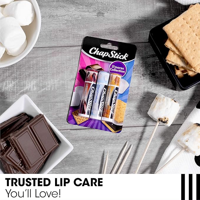 ChapStick Lip Care Bundle – S’Mores Collection + Classic Original Lip Balm, 0.15 Oz Ea (5 Piece Set)