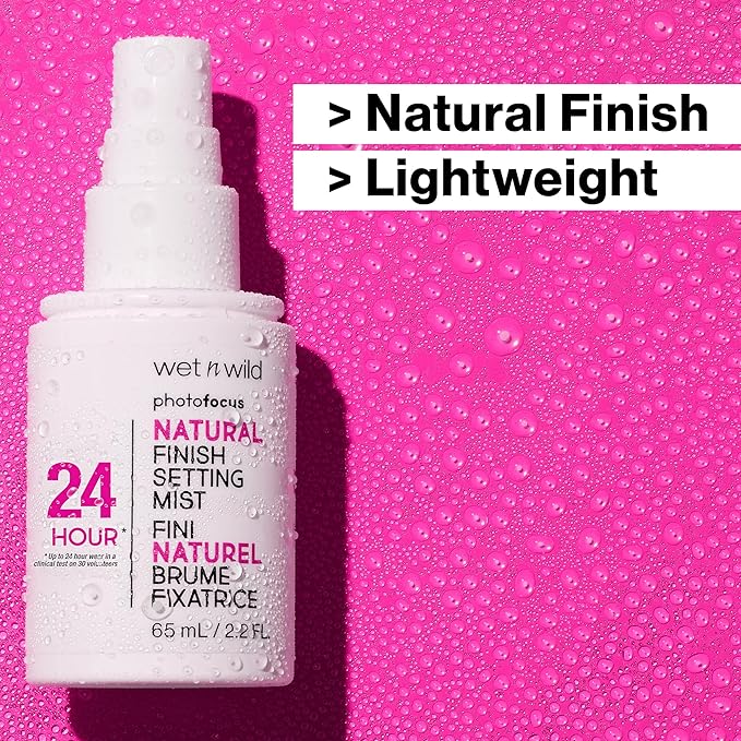 wet n wild Photo Focus Setting Mist, 24HR Wear, Lightweight & Nourishing with Provitamin B5 & E, Suitable for All Skin Types, Cruelty-Free & Vegan- Matte Finish
