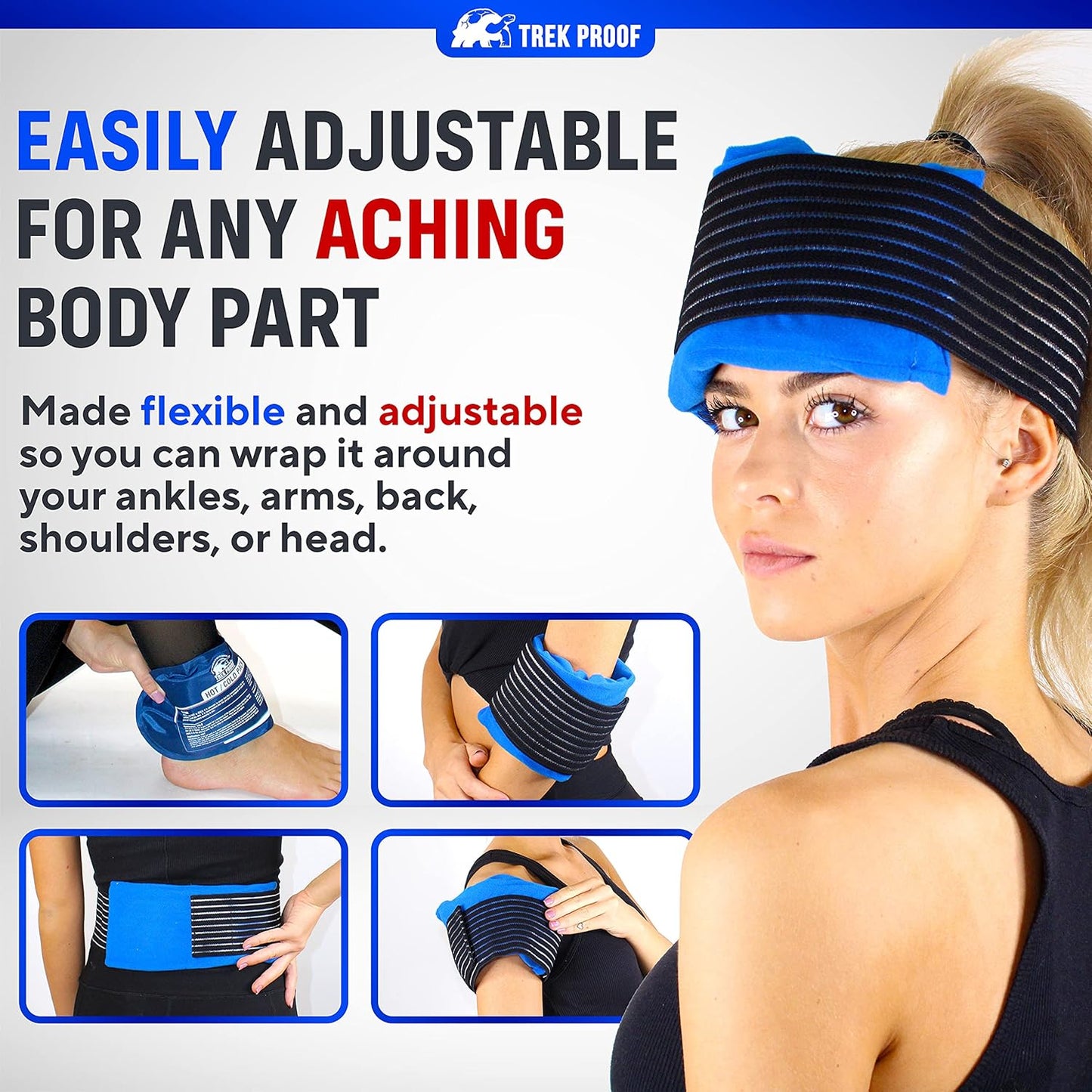 Ice Packs for Injuries Reusable (3-Piece Set) – Hot and Cold Ice Pack Therapy Gel Wrap Support – Supports Recovery, Joint and Muscle Pain – Knees, Back & More (3 Piece Set - Classic)