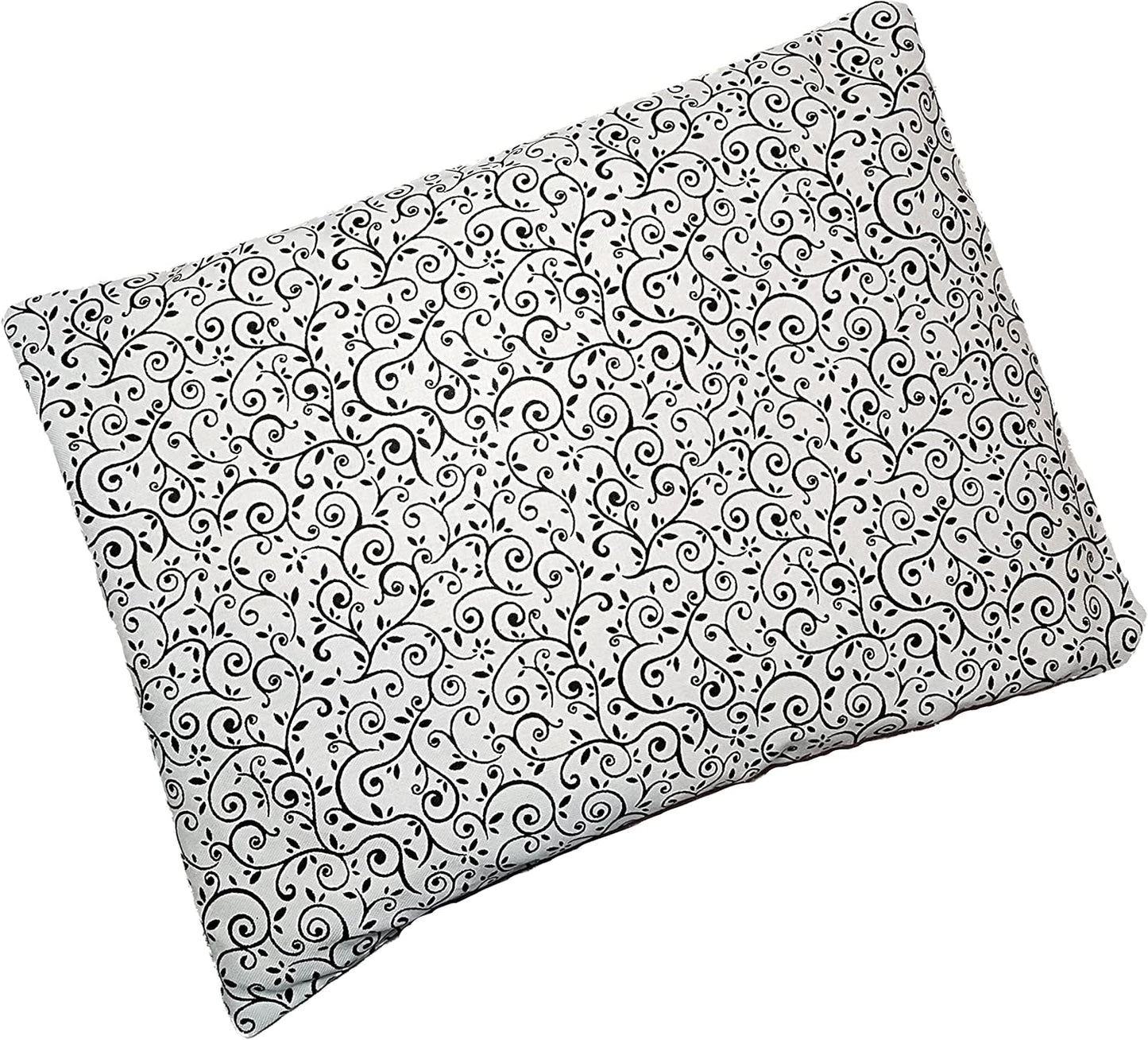 Microwavable Corn Filled Heating Pad and Cold Pack/Washable 100% Cotton Cover (Vines - Black and White, 7.5in W x 11in L)