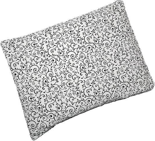 Microwavable Corn Filled Heating Pad and Cold Pack/Washable 100% Cotton Cover (Vines - Black and White, 7.5in W x 11in L)